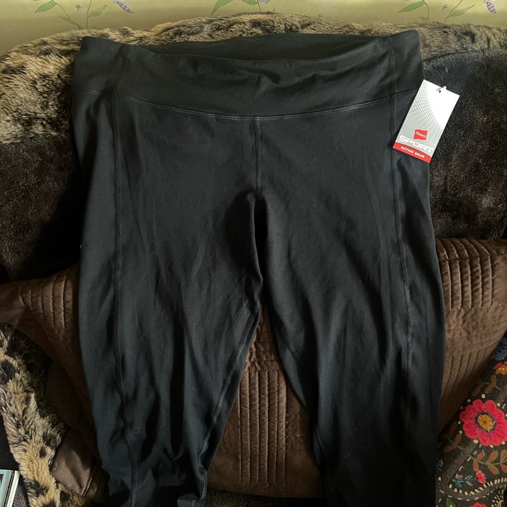 Hanes Plus Size Sport Cropped Leggings Black Activewear